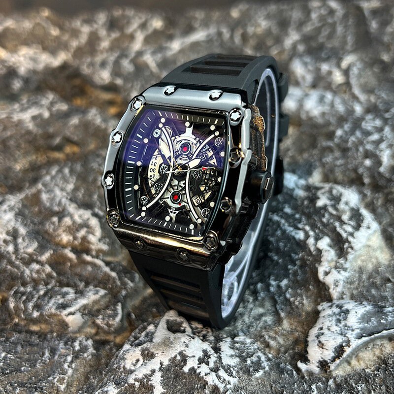 men's watch light luxury brand wine barrel dial fashionable night glow sports watch calendar clock reloj l146 men's watch light luxury brand wine barrel dial fashionable night glow sports watch calendar clock reloj l146