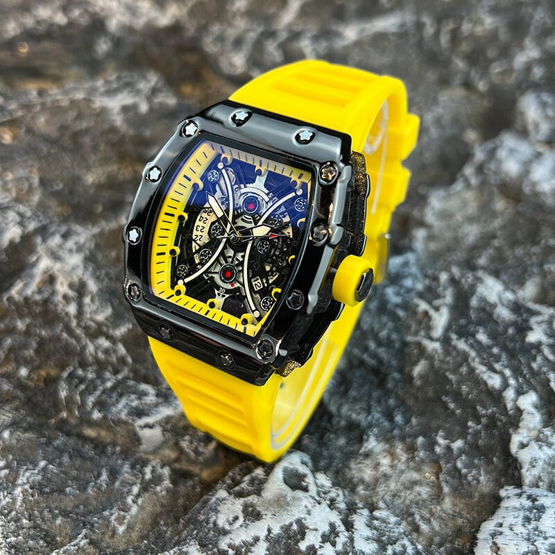 men's watch light luxury brand wine barrel dial fashionable night glow sports watch calendar clock reloj l146 men's watch light luxury brand wine barrel dial fashionable night glow sports watch calendar clock reloj l146