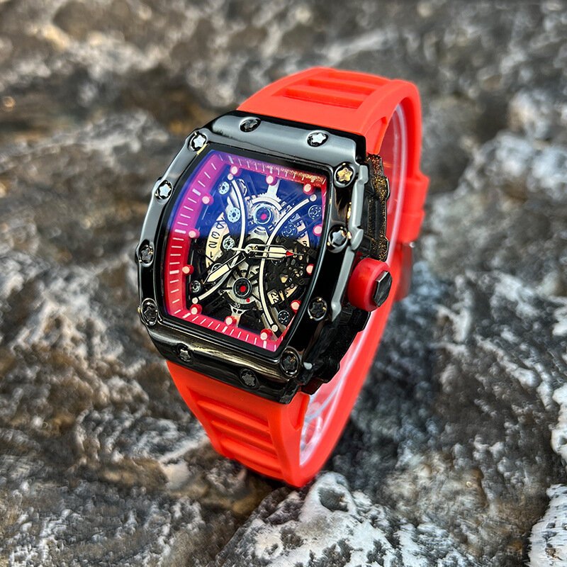 men's watch light luxury brand wine barrel dial fashionable night glow sports watch calendar clock reloj l146 men's watch light luxury brand wine barrel dial fashionable night glow sports watch calendar clock reloj l146