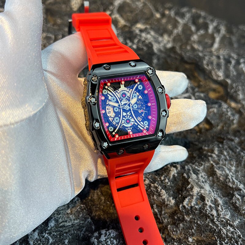men's watch light luxury brand wine barrel dial fashionable night glow sports watch calendar clock reloj l146 men's watch light luxury brand wine barrel dial fashionable night glow sports watch calendar clock reloj l146