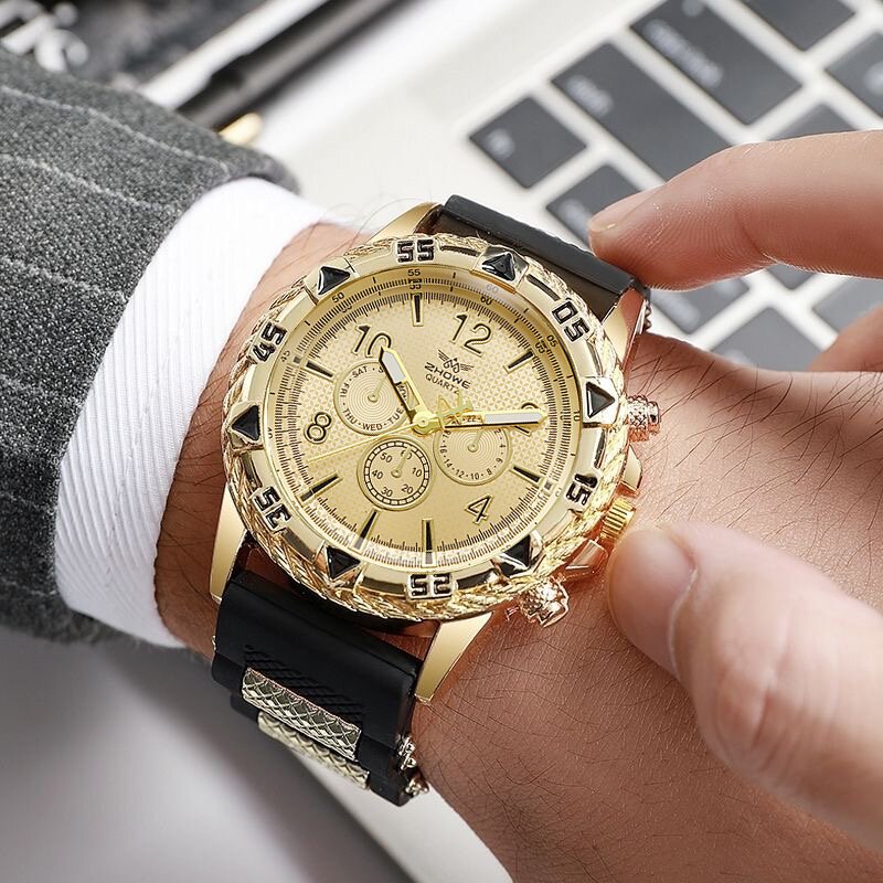 fashion men’s watch casual silicone band analog quartz wrist watch man sports watches