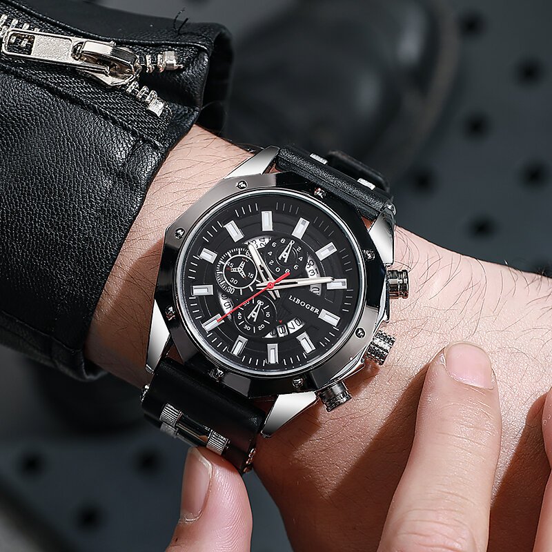 fashion business men watch top brand high quality auto date big dial silicone strap sports quartz watches for him gifts fashion business men watch top brand high quality auto date big dial silicone strap sports quartz watches for him gifts
