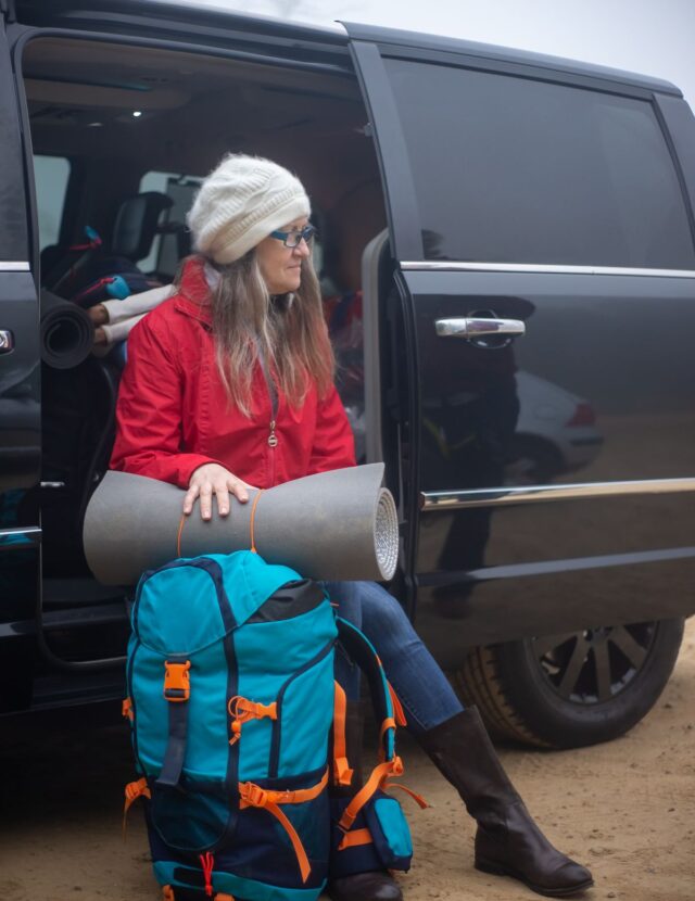 ModSession travel backpack in use