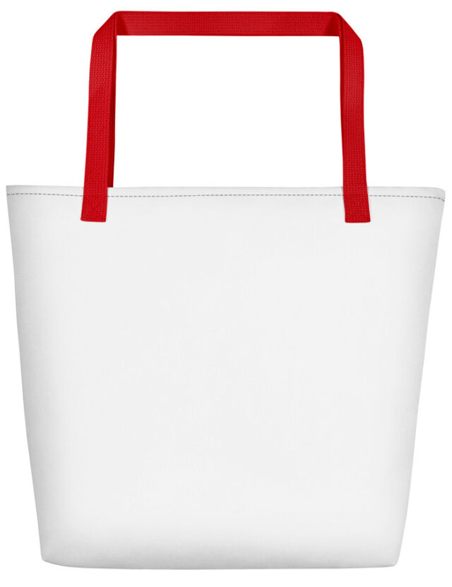 Shoreline Tote with Pocket - Red Handles