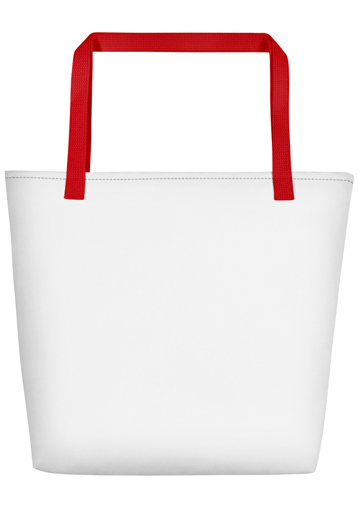 Shoreline Tote with Pocket - Red Handles