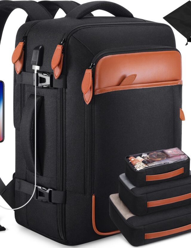 Ukein 40L Anti-Theft Travel Backpack - Black